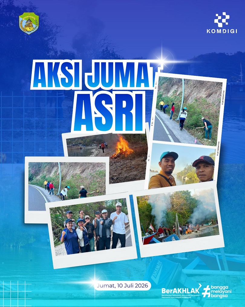 Dinas Komunikasi dan Informatika Manggarai Barat Kerja Bakti Indonesia ASRI di Jalan Binongko